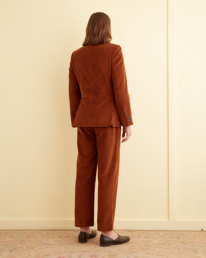 Double-Breasted Corduroy Jacket - Tobacco SUIT JACKETS BODE New York