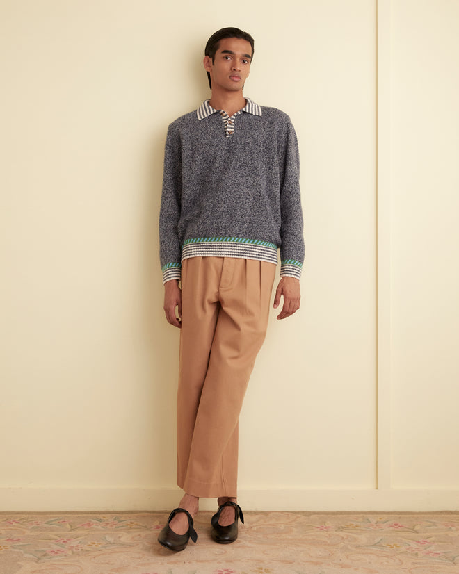 Eldridge Trim Pullover - Black KNITWEAR BODE New York