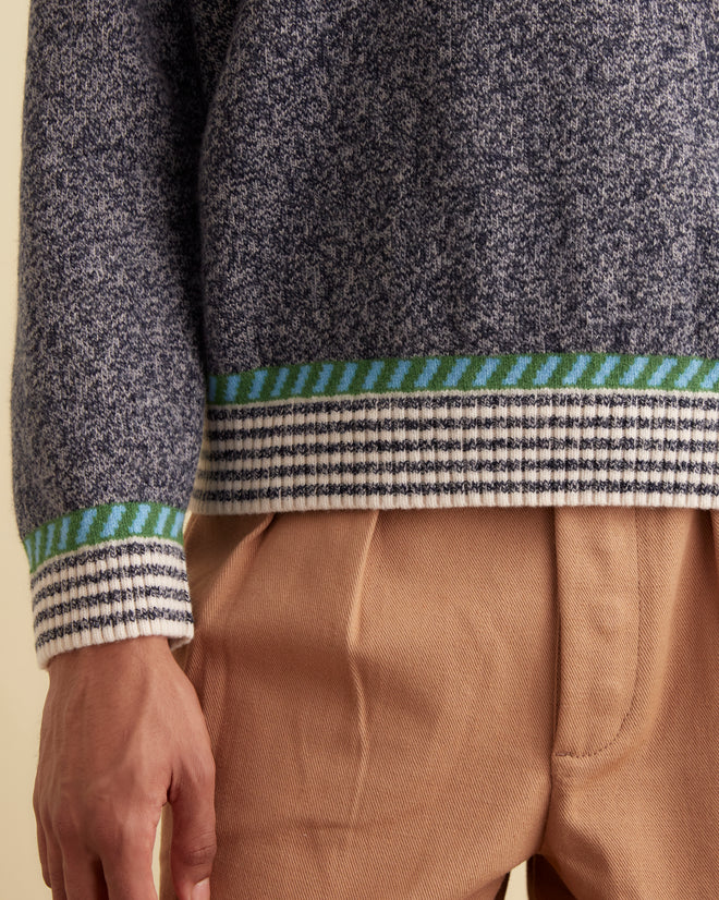 Eldridge Trim Pullover - Black KNITWEAR BODE New York