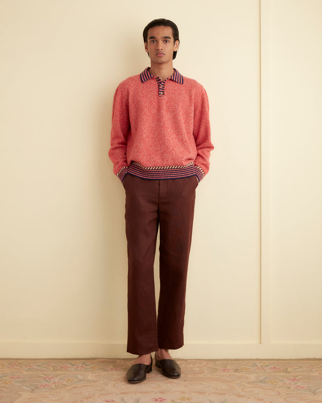 Eldridge Trim Pullover - Red KNITWEAR BODE New York