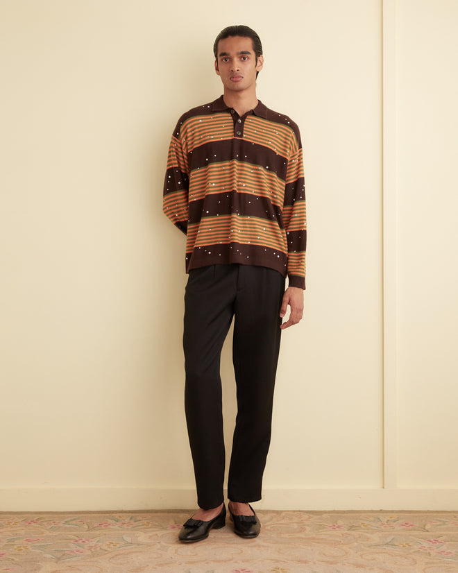 Embellished Stripe Cycling Polo KNITWEAR BODE New York