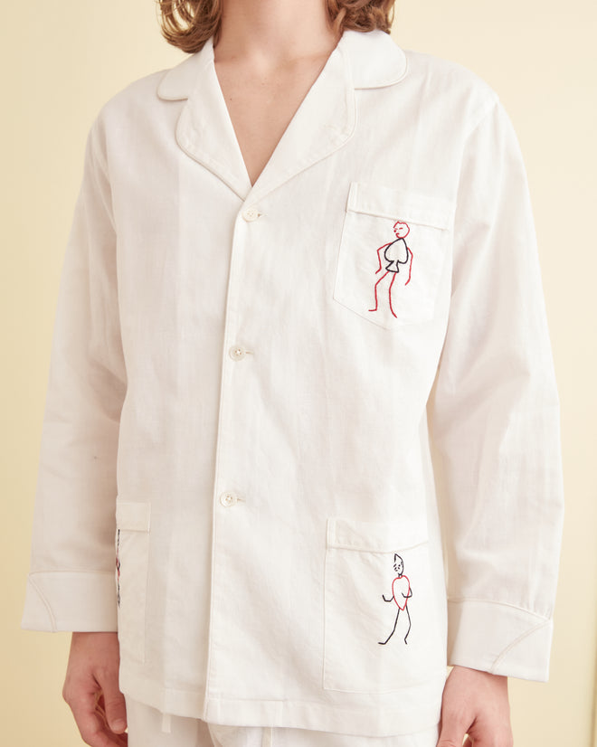 Embroidered Blackjack Pajama Shirt SHIRT BODE New York