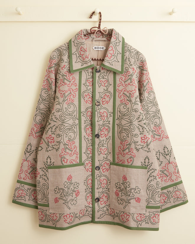 Embroidered Trumpetflower Coat MENS OUTERWEAR BODE New York