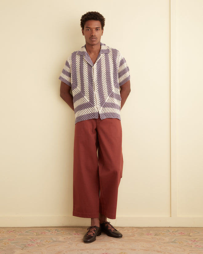 Flagship Crochet Shirt - Lavender KNITWEAR BODE New York
