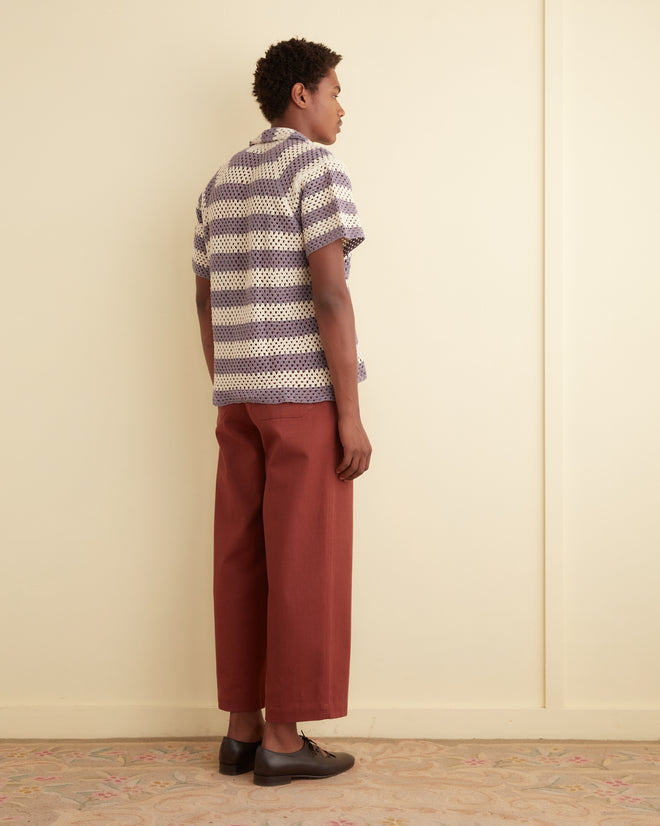Flagship Crochet Shirt - Lavender KNITWEAR BODE New York