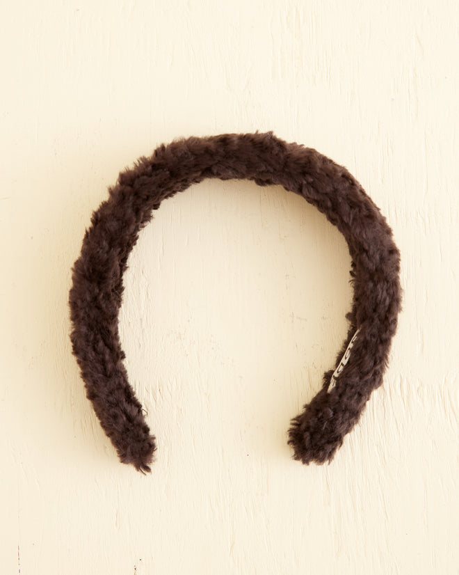 Faux Fur Headband - Black ACCESSORIES BODE New York