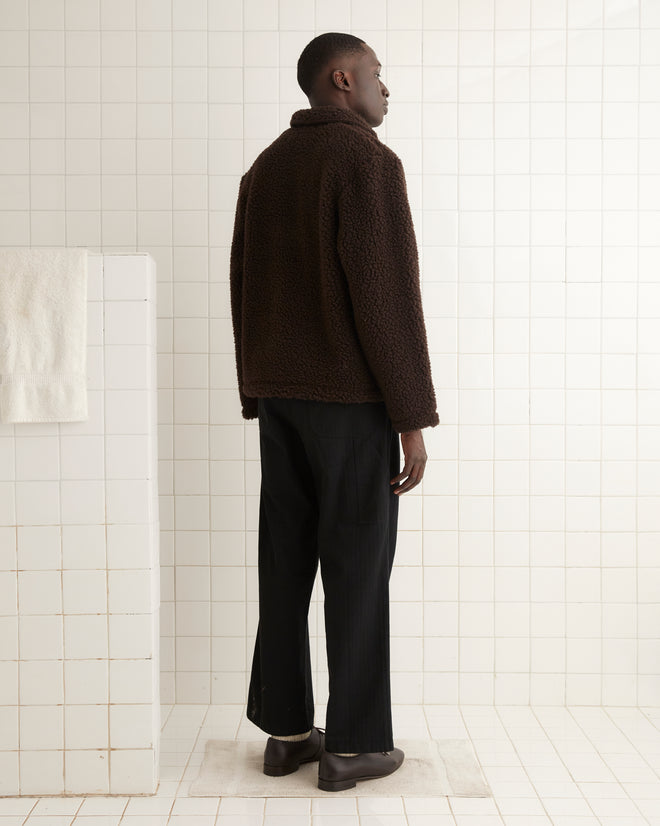 Fleece Tie-Up Pullover - Dark Brown CUT AND SEW BODE New York