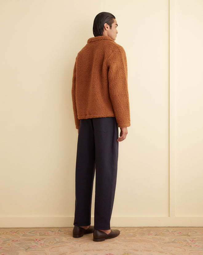 Fleece Tie-Up Pullover - Caramel