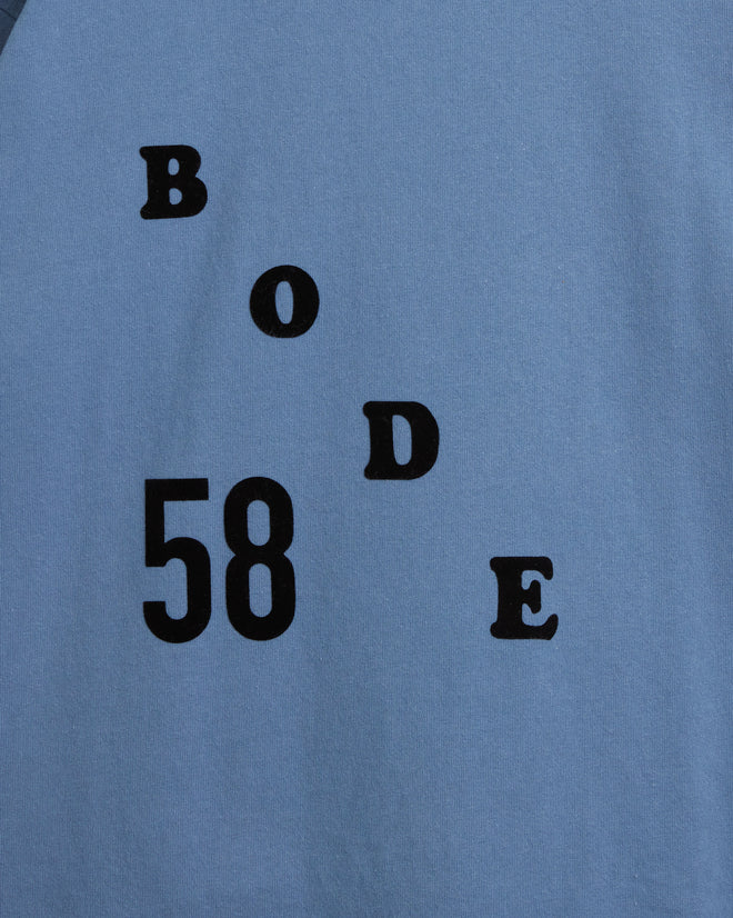 Flocked Bode Tee - Blue T-SHIRT BODE New York