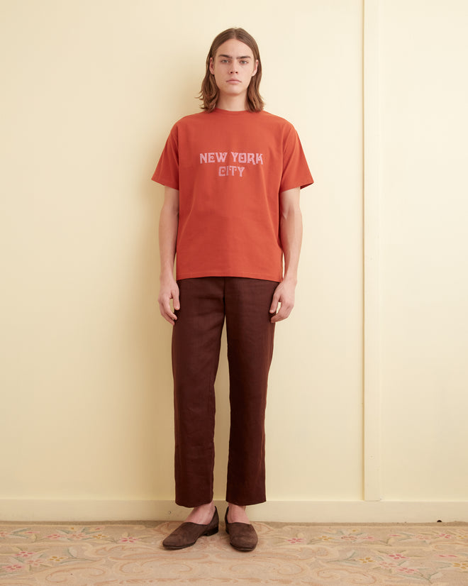 Flocked Nouveau Tee - Red CUT AND SEW BODE New York