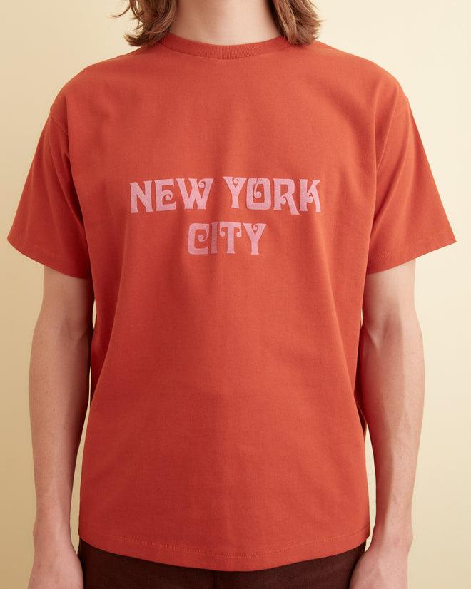 Flocked Nouveau Tee - Red CUT AND SEW BODE New York