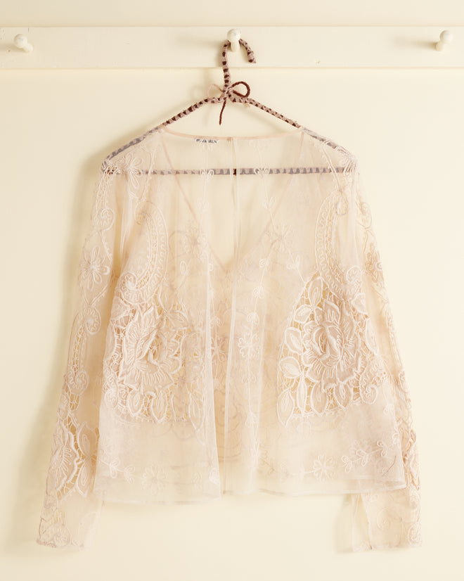 Floral Netting Top - M