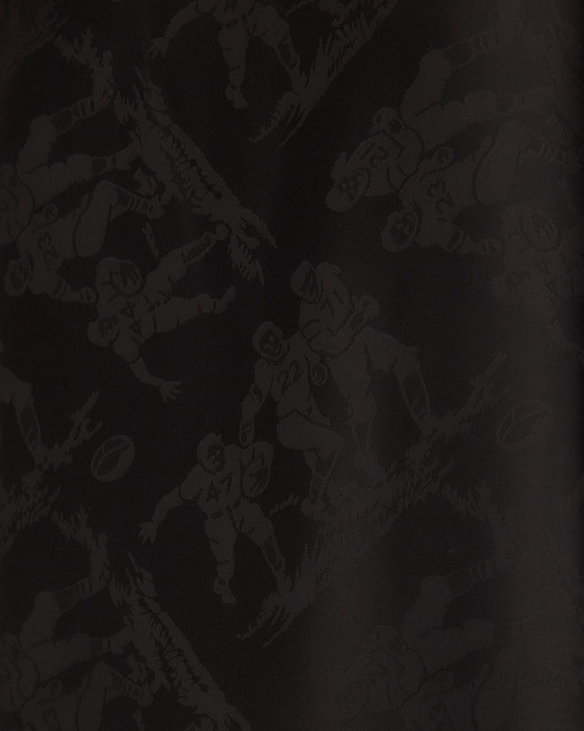 Football Jacquard Bowling Shirt - Black MENS SHIRTS BODE New York