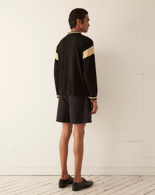 Four Stripe Cycling Polo - Black
