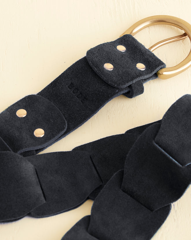 Suede Link Belt - Navy ACCESSORIES BODE New York