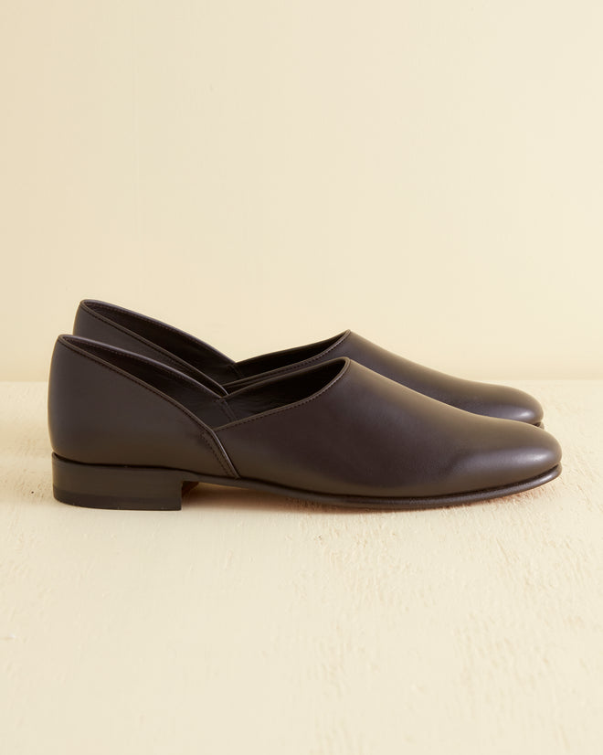 Leather House Shoe - Brown