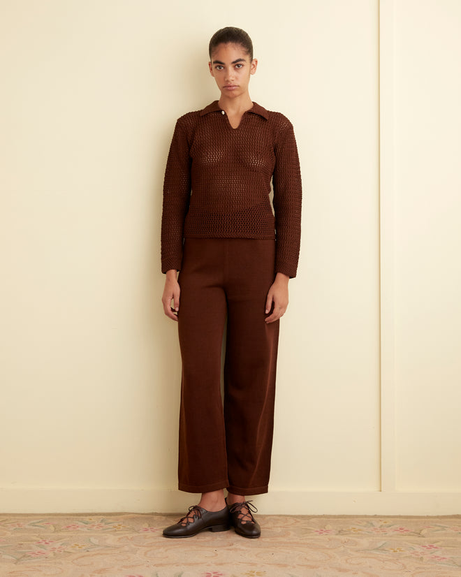 Johnny Knit Pants - Brown KNITWEAR BODE New York