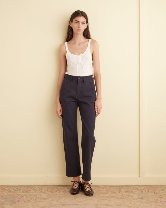 Lace-Up Tank CUT AND SEW BODE New York