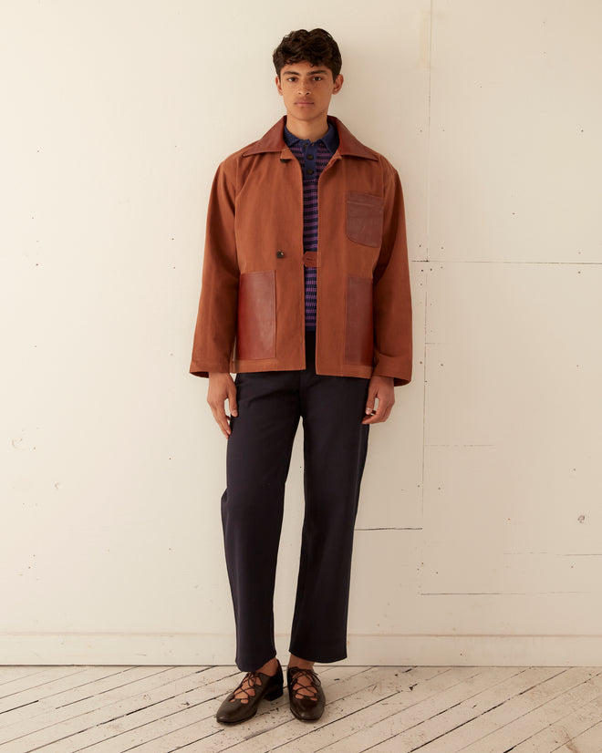 Leather Tab Jacket - Tan/Brown OUTERWEAR BODE New York