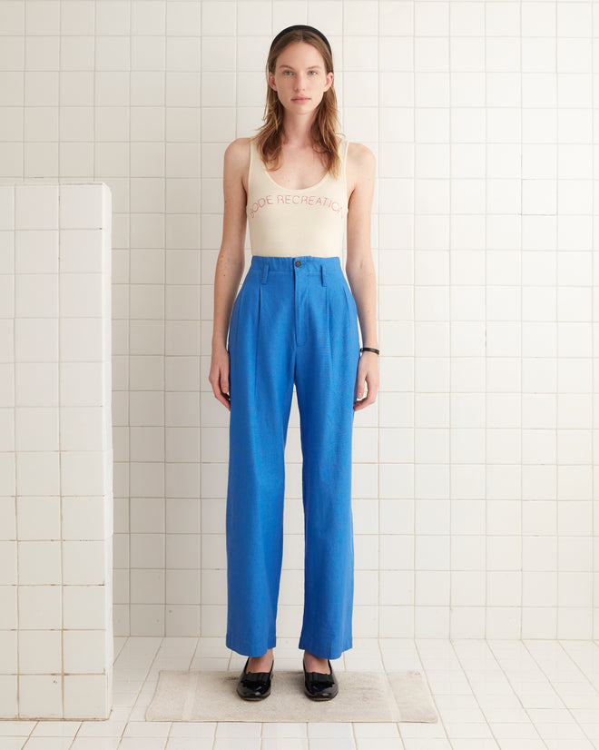 Linen Murray Trousers - Indigo WOMENS TROUSERS BODE New York