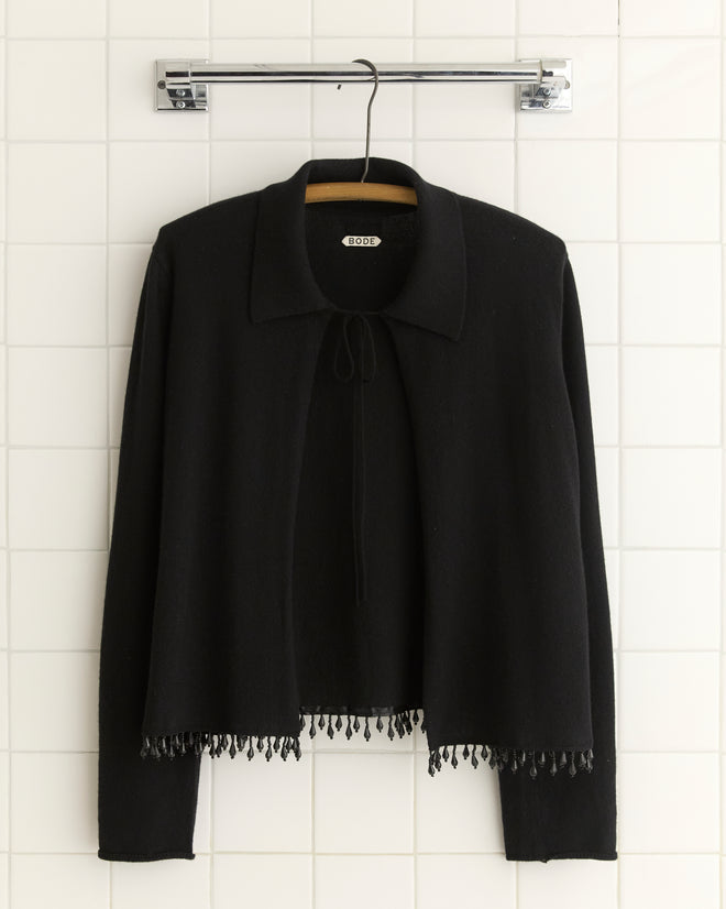 Lodge Cardigan - Black WOMENS SWEATERS BODE New York