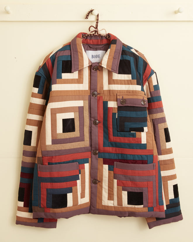 Log Cabin Quilted Workwear Jacket OUTERWEAR BODE New York