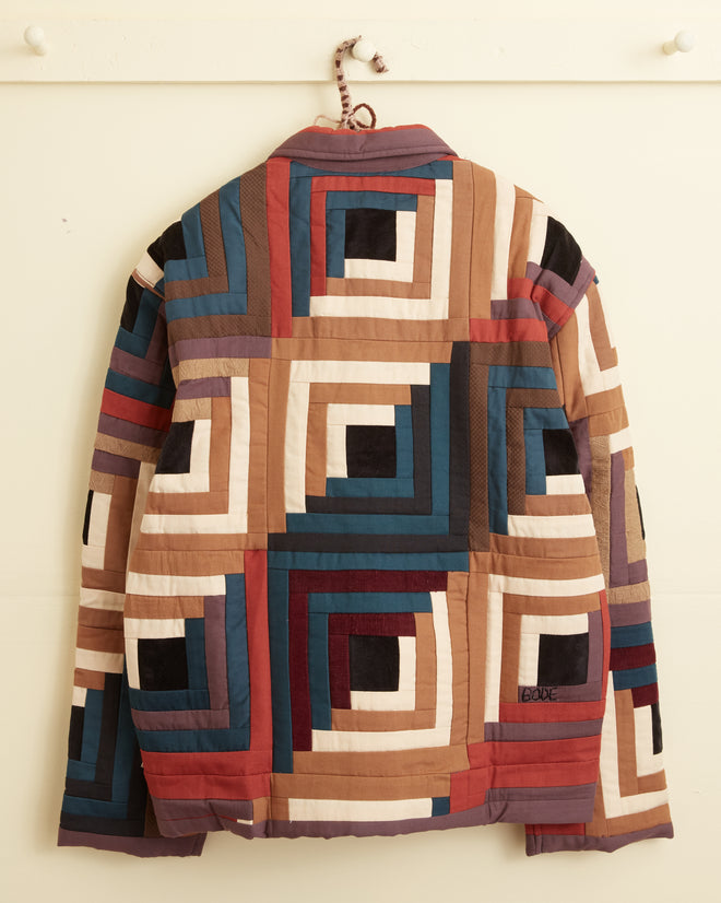 Log Cabin Quilted Workwear Jacket OUTERWEAR BODE New York