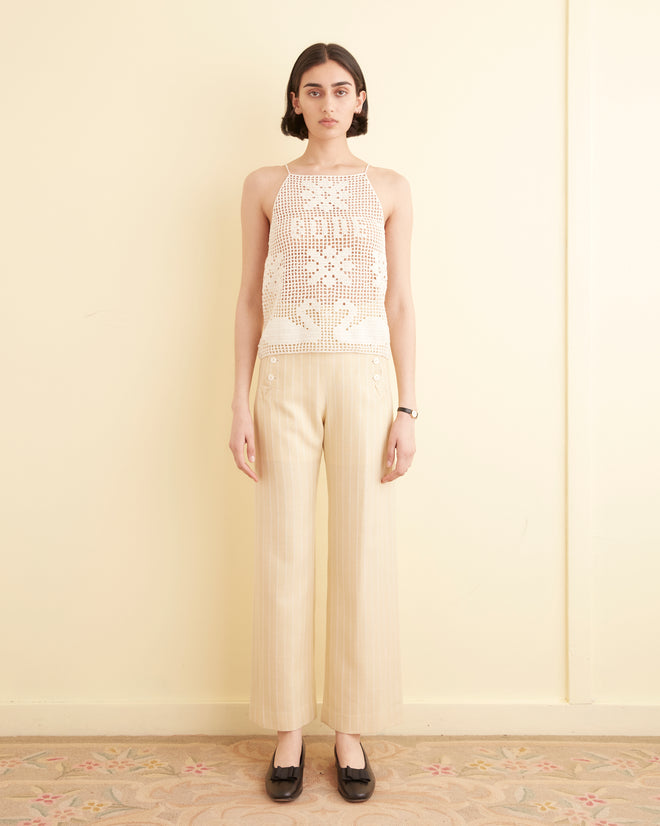 Mansfield Tank - Cream WOMENS KNIT TOPS BODE New York
