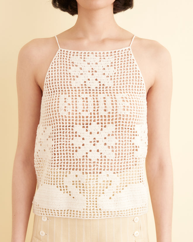 Mansfield Tank - Cream WOMENS KNIT TOPS BODE New York