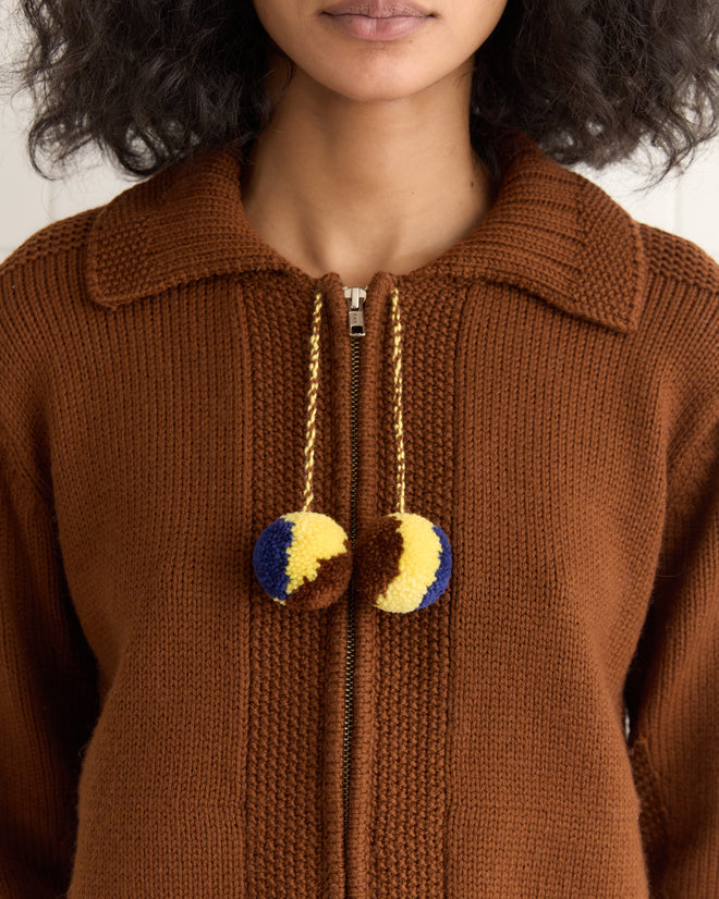 Marion Pom Cardigan - Brown SWEATERS BODE New York