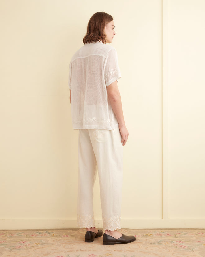 Mesh Filigree Short Sleeve Shirt SHIRT BODE New York