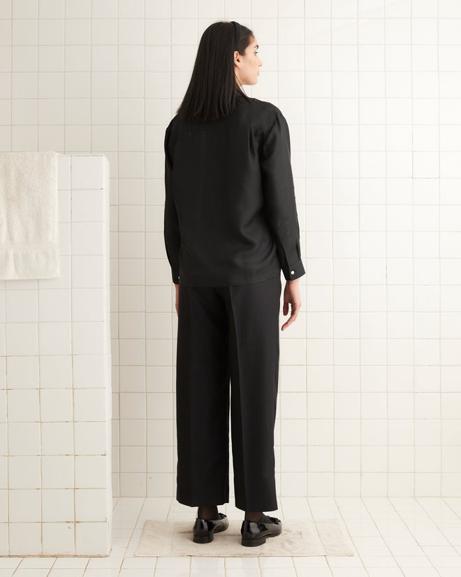 Micro Tie Long Sleeve Shirt - Black SHIRT BODE New York