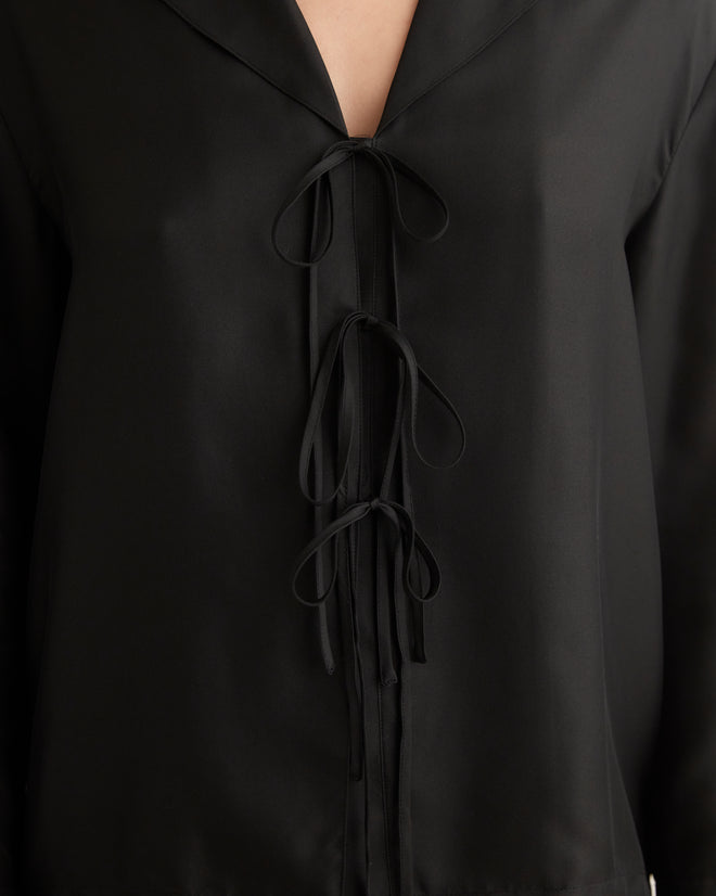 Micro Tie Long Sleeve Shirt - Black SHIRT BODE New York