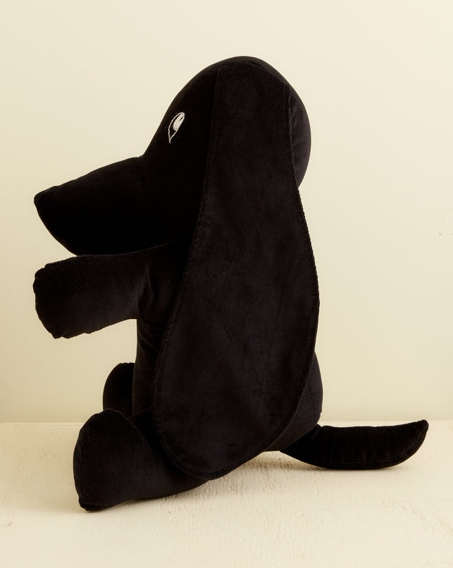 Midnight Corduroy Stuffed Dog