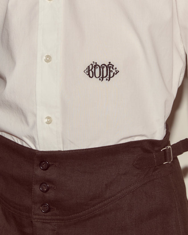 A Monogrammed Poplin Shirt in white, made from 100% cotton with