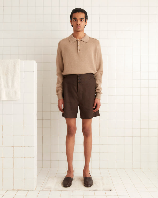 Cashmere Polo - Oatmeal KNITWEAR BODE New York