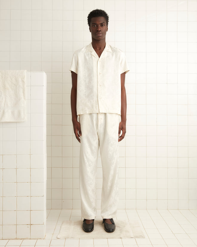 Football Jacquard Pajama Pants - Cream MENS TROUSERS BODE New York