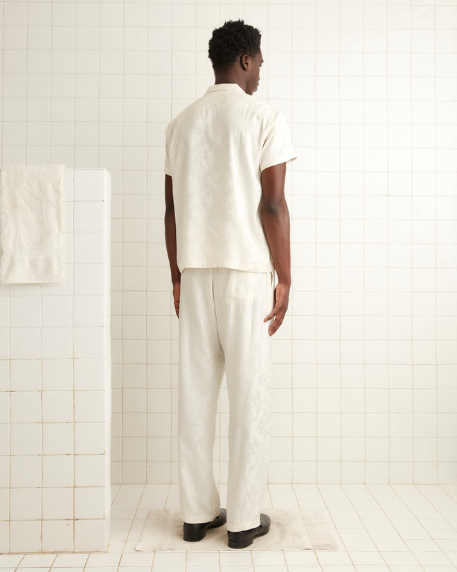 Football Jacquard Pajama Pants - Cream MENS TROUSERS BODE New York