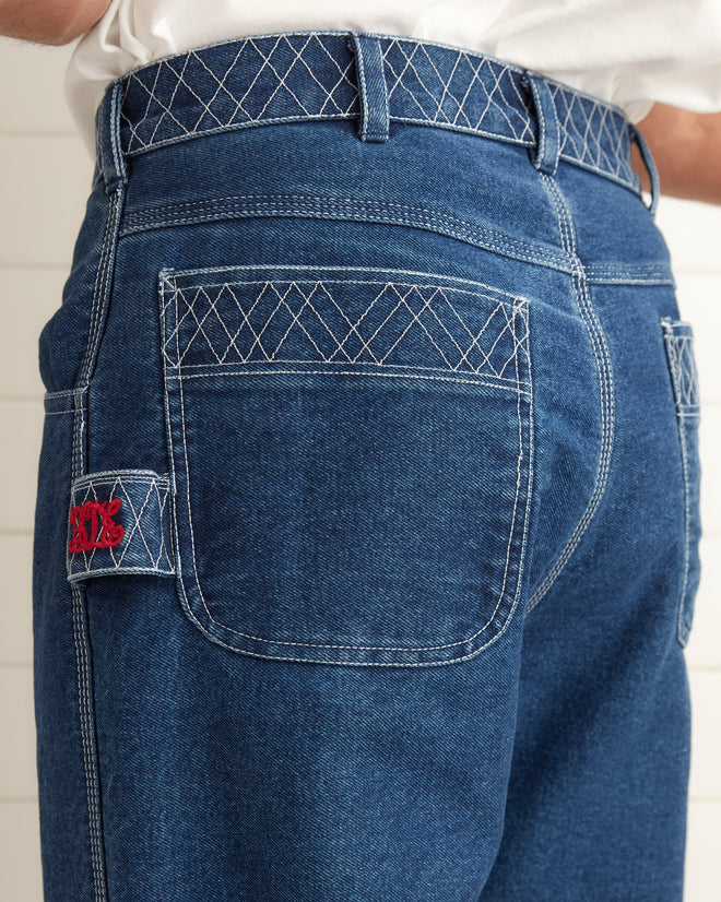 Embroidered Denim Knolly Brook Trousers MENS TROUSERS BODE New York
