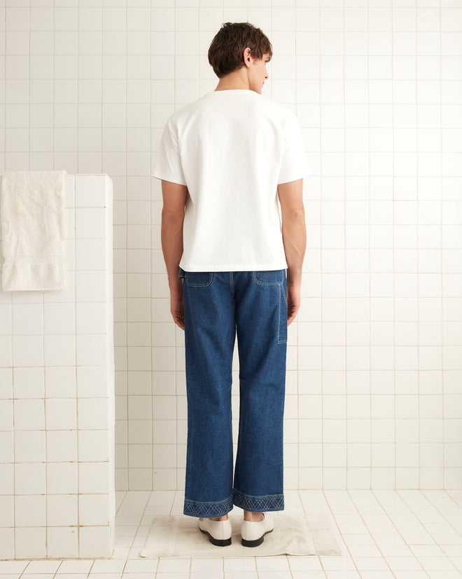 Embroidered Denim Knolly Brook Trousers MENS TROUSERS BODE New York
