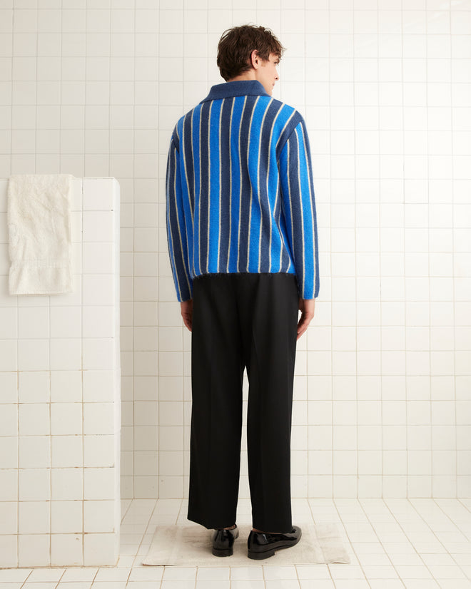 Mohair Stripe Cardigan - Blue/Multi MENS KNIT TOPS BODE New York