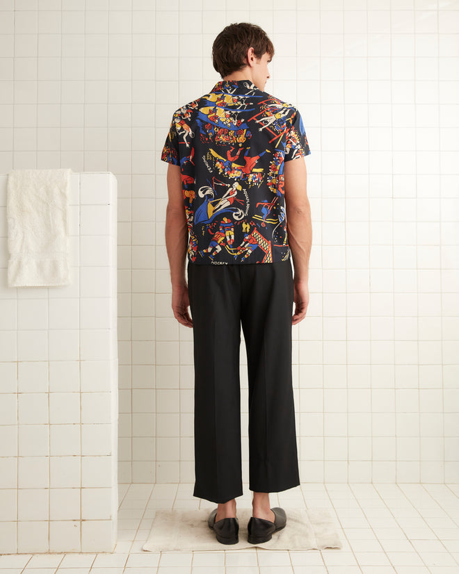 Pastimes Short Sleeve Shirt - Black/Multi MENS SHIRTS BODE New York