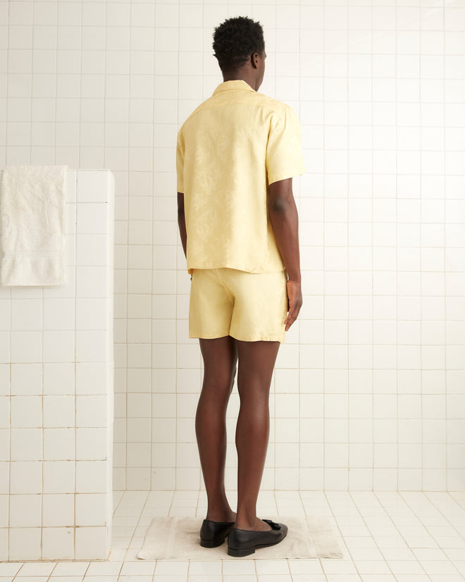 Football Jacquard Short Sleeve Louie Shirt - Yellow MENS SHIRTS BODE New York