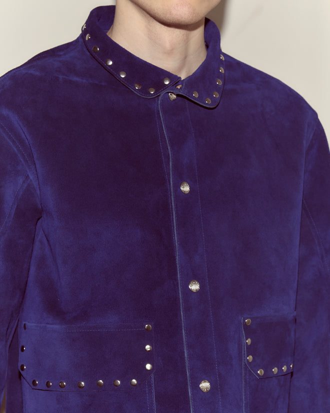 Studded Welding Jacket - Blue