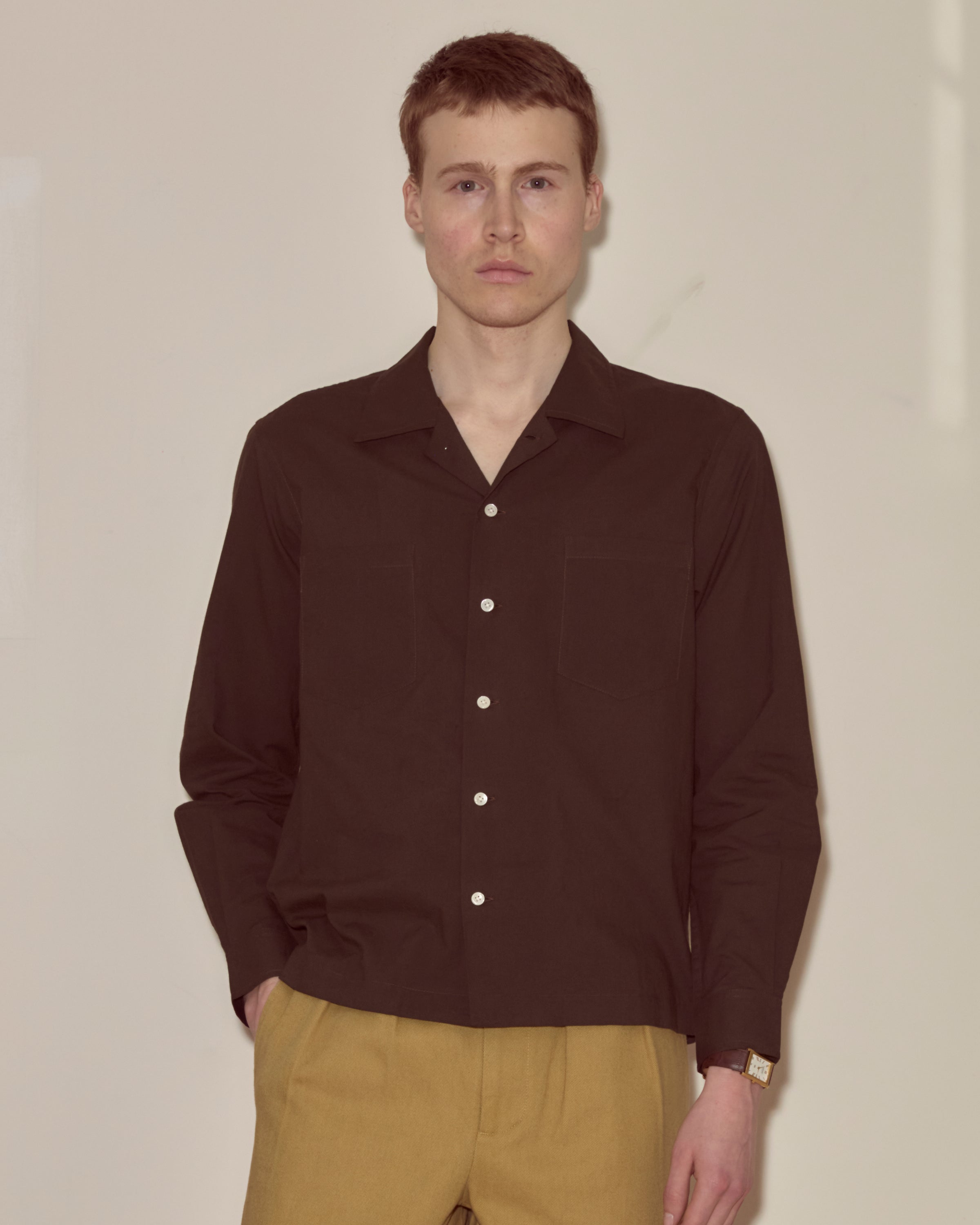 Voile Long Sleeve Shirt - Brown – BODE