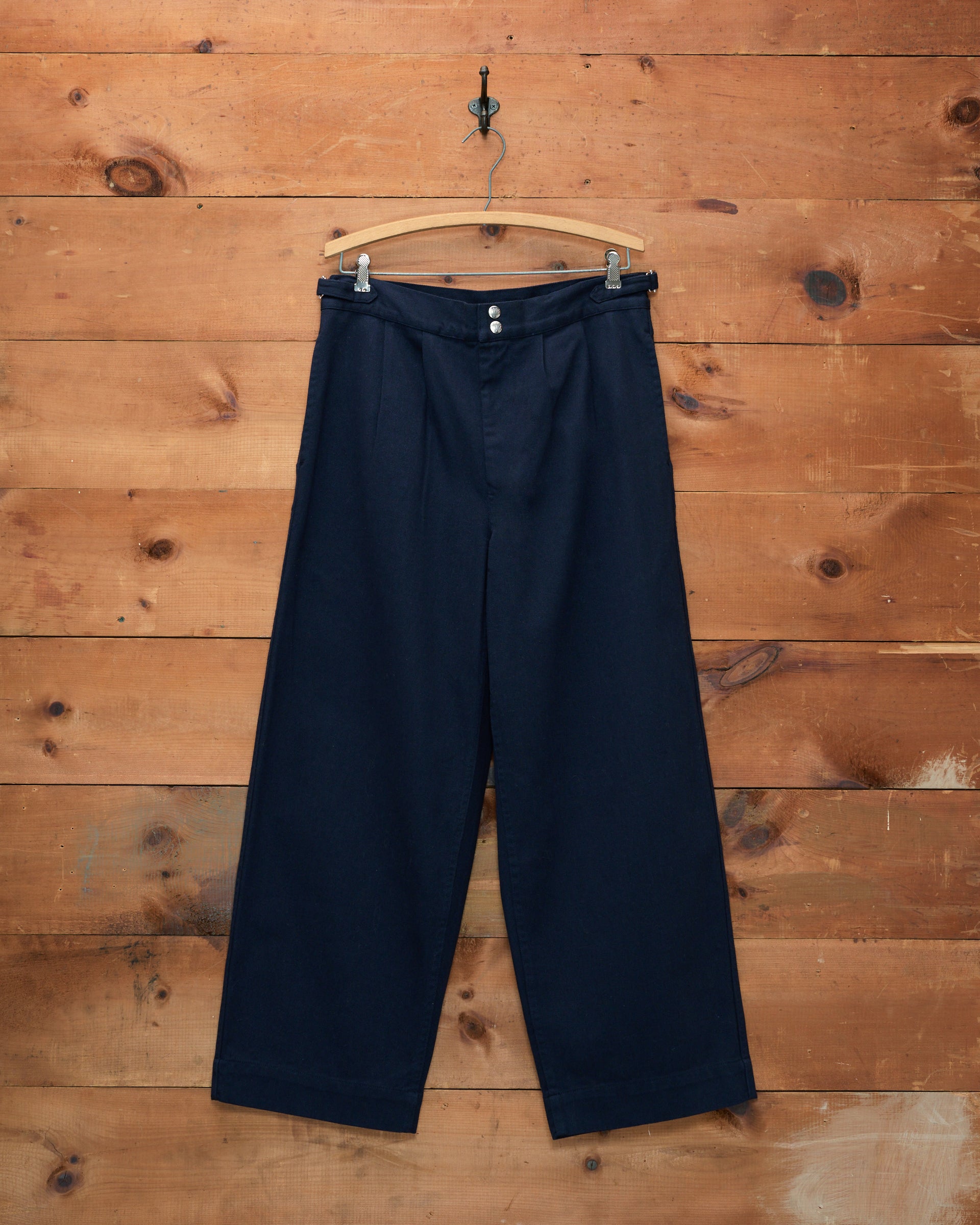 Wide Leg Snap Trousers - Navy – BODE