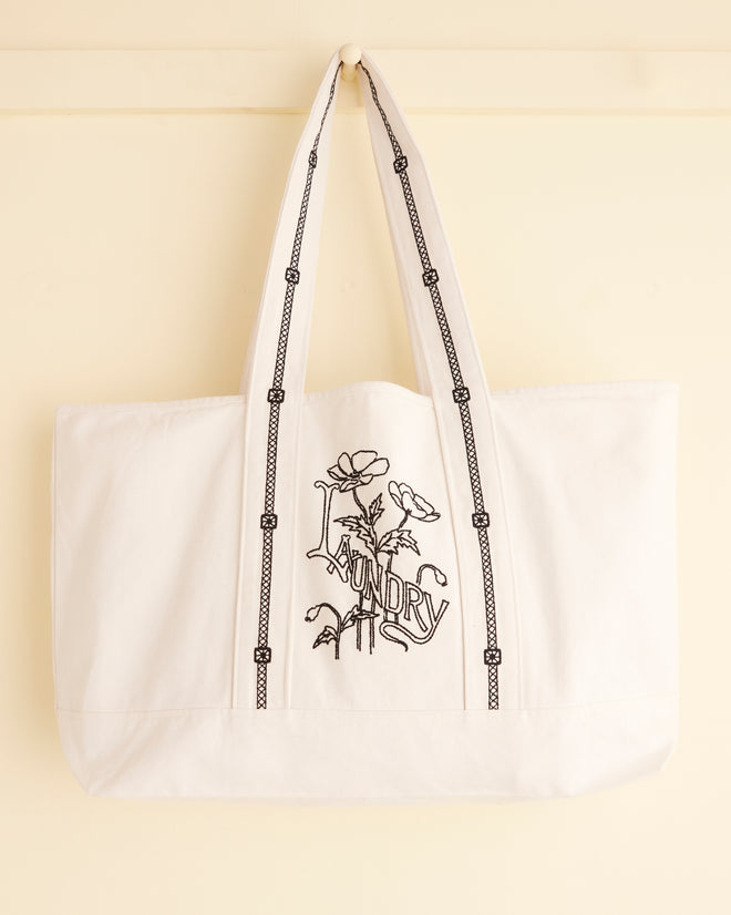 Laundry Tote - Natural/Black BAGS BODE New York