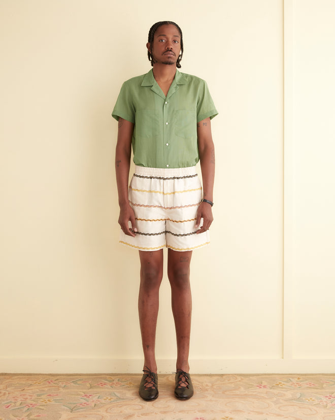Rickrack Stripe Rugby Shorts MENS SHORTS BODE New York