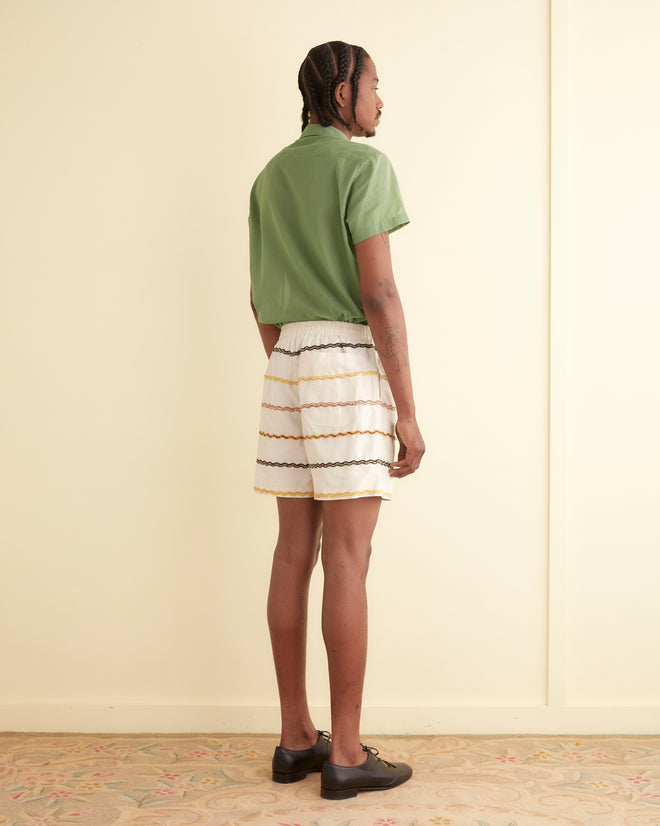 Rickrack Stripe Rugby Shorts MENS SHORTS BODE New York