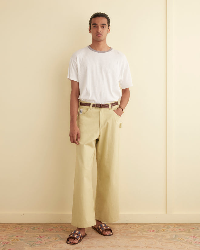 Herringbone Knolly Brook Trousers - Green MENS TROUSERS BODE New York